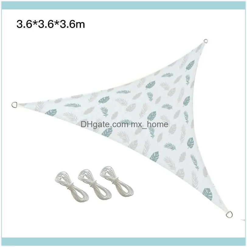 Suncreen Awning Triangular Shade Sail UV Block Printing With 2m*3 Rope Shading Rate 90% Outdoor Garden Triangle Oxford Cloth