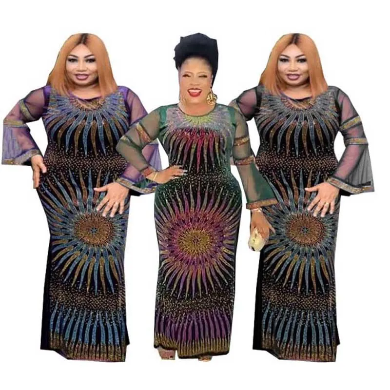 Abbigliamento etnico Velvet African Maxi Dress For Women 2021 Style Musulmani Signore Dashiki Fashion Vestiti lunghi Abiti islamici