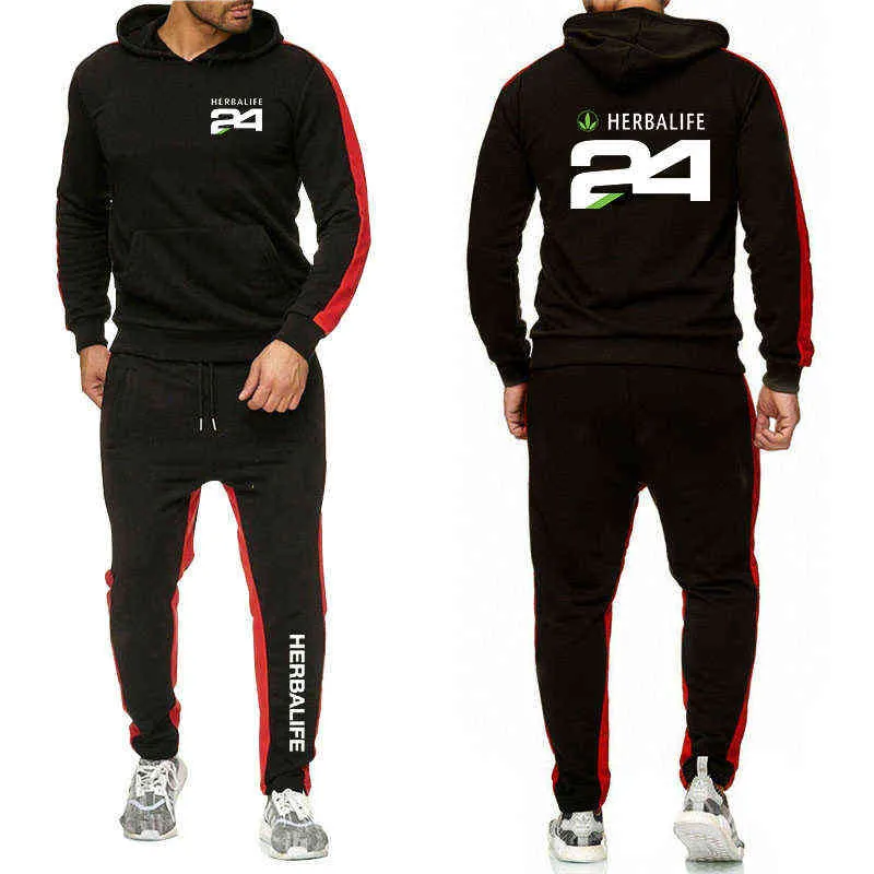 HERBALIFE 24 impression printemps automne homme 2021 nouveaux sweats pantalons de survêtement ensemble mâle décontracté personnaliser coton à capuche pantalon costume G1217