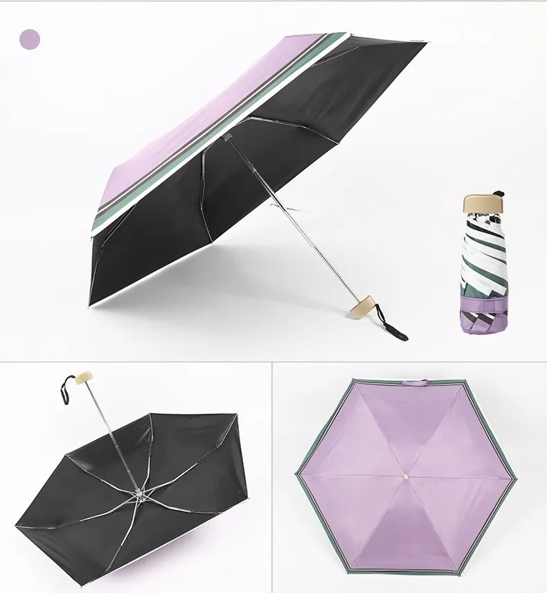 Mały rozmiar Mini Kieszonkowy Parasol Damski Parasol Mężczyzna Mężczyzna Ultralight Deszcz Parasole Girls Anti UV Przenośny składany parasol