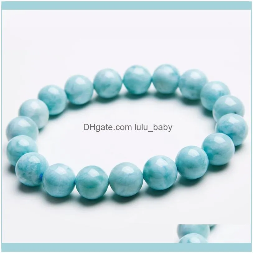 Kralen sieraden beoorde strengen echte blauwe natuurlijke larimar armbanden voor vrouwen vrouw