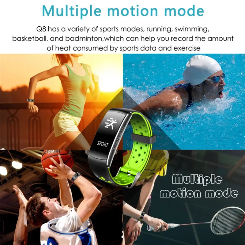 Q8 Fit Tracker Smart Bracelet Blood Preesure Heart Rate Monitor Fitness Tracker Bluetooth Waterproof For Android IPhone From Cellphone wholesaler 24.45 DHgate.Com
