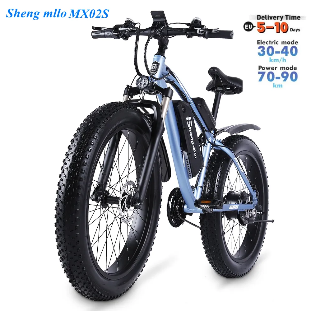 Shengmilo 26 calowy elektryczny piasty rowerowy bezszczotkowy silnik górski Ebike 1000W 17AH 48V baterii litowo-baterii rowerowej City Road Sad Tire 4.0 Wyświetlacz LCD 7-Prędkość 90 km / h