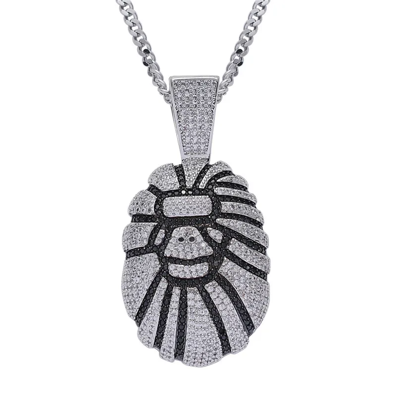 En gros 18K Or Micro Incrusté Zircon Gorille Pendentif Collier Or Argent Plaqué avec Corde Chaîne Tennis Chaîne Hommes Hip Hop Collier