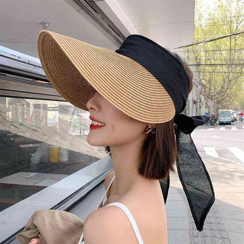 2022 Fashion Womens Oversized Straw Sun Hat With Bow With Bow