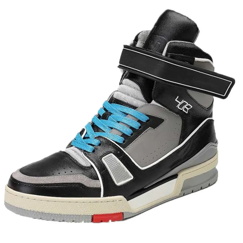 Frankie Hsu Stivaletti con tacco alto a stiletto, stile sneaker casual bianco e blu bambino, grandi dimensioni fashion designer scarpe corte stringate