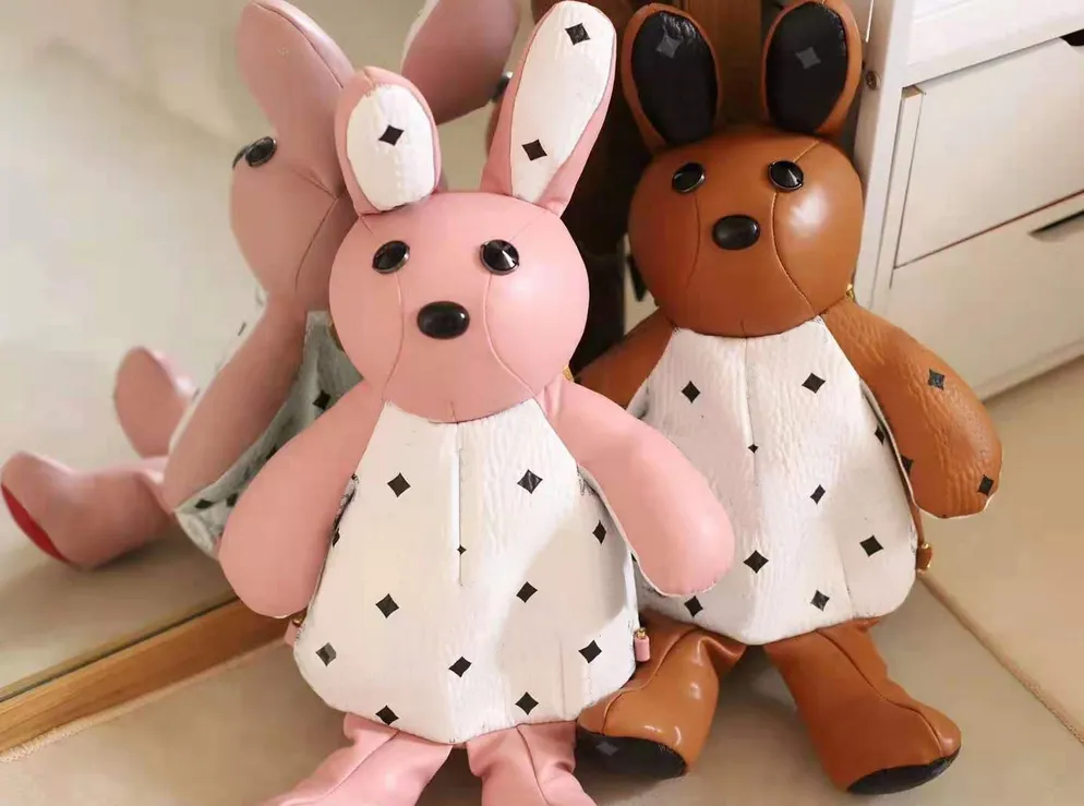 Mochila linda de conejo con costuras bicolor de alta calidad, bolso para niña, decoración del hogar