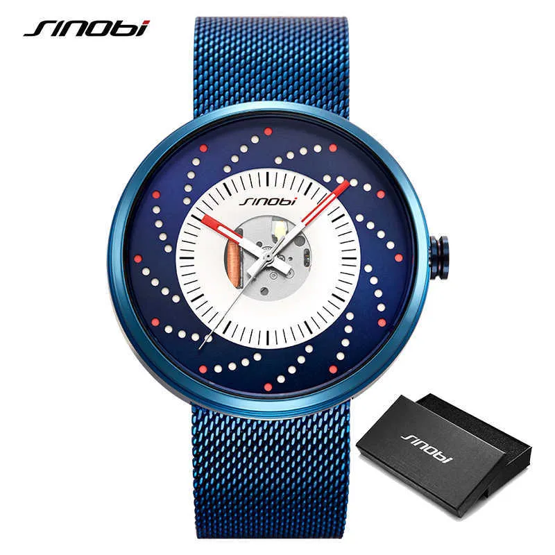 Sinobi Fashion Creative Wheel Design Montres pour hommes étanche lumineux en acier inoxydable Japon Mouvement Quartz Montre Reloj Hombre Q0524