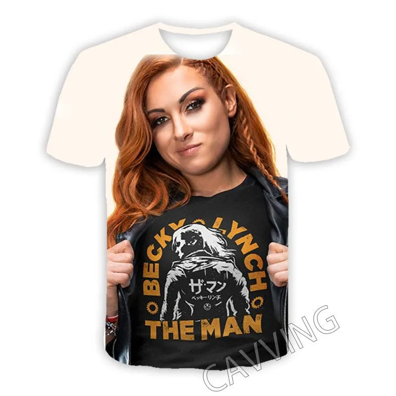 T-shirts van heren T-shirts Cavving 3D Gedrukt The Man Becky Lynch Casual Hip Hop Tee Shirts Harajuku Styles Tops Kleding voor Mannen / Dames K02