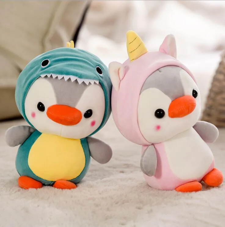 Cute Transformation Penguin Lalki Torba Brelok Wisiorek Dinozaur Pluszowe Zabawki Grab Maszyna Lalki Prezent Children Prezent Prezent