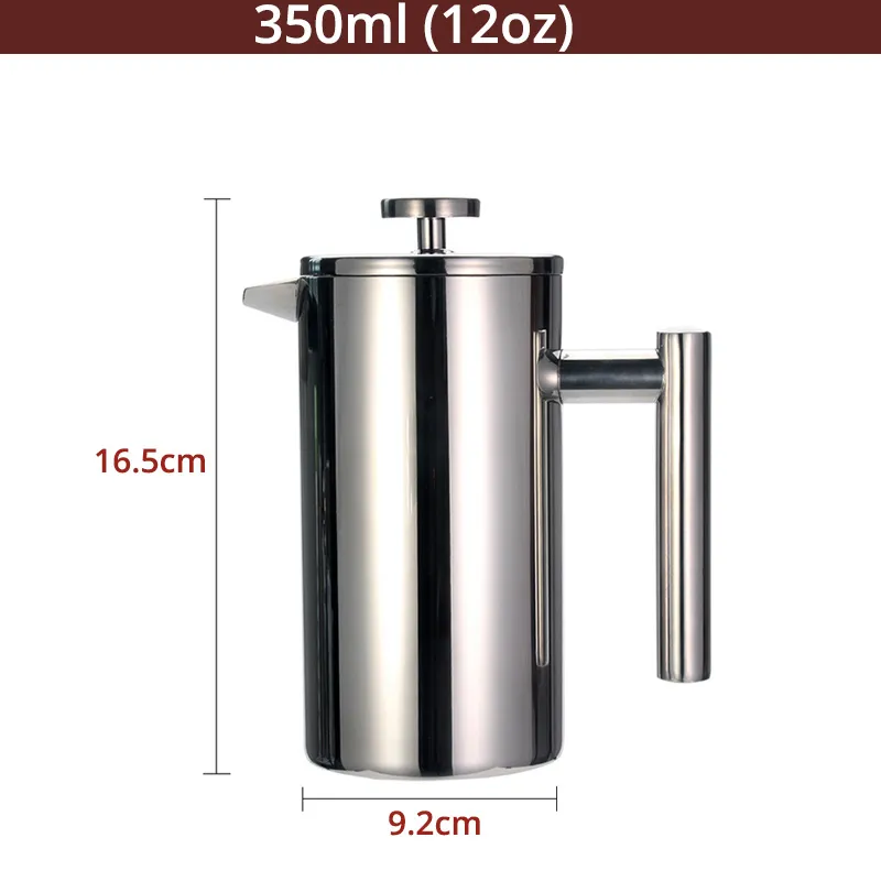 Insulated Stainless Steel French Press Coffee Maker - 34 Oz / 1 Liter, Double-Walled, Keeps Coffee Hot Or Cold - View #3