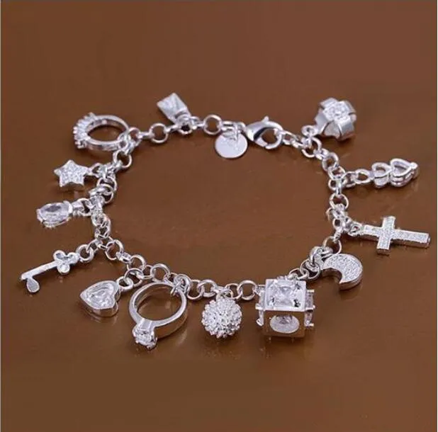 DMSB144,hotwomen's sterling silver plated bracelet,925 silver plate bracelet jewelry,6pcs/lot