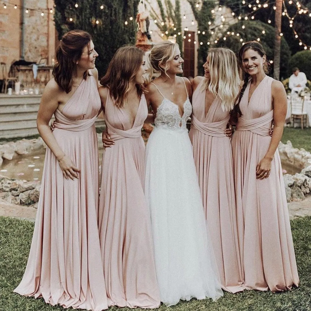Elegant Long Bridesmaid Dresses For Dubai Arabic Country Wedding