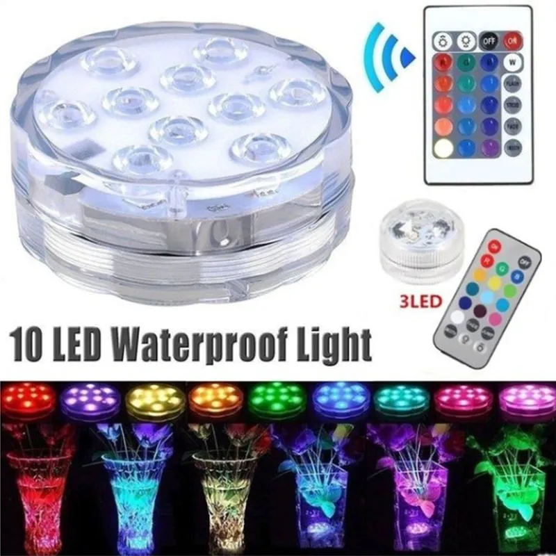 LED diving knob lghts Aquarium waterproof lights colorful underwater remote control