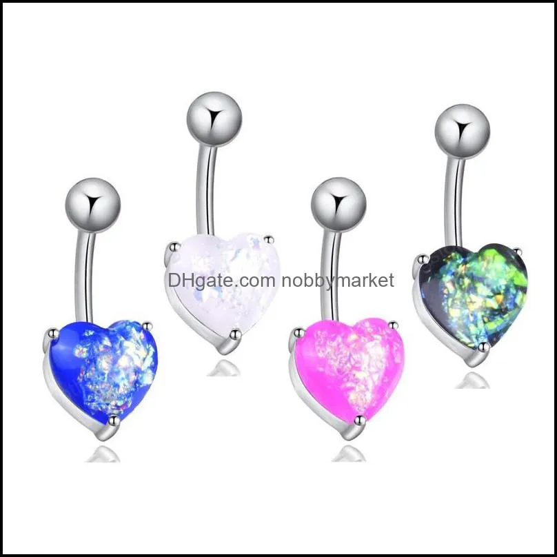 Heart Style Navel Earring Trendy Body Piercing Fashion Belly Button Rings Stainless Steel