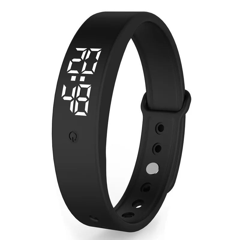 V9 Smart Wristbands Bracelet With Body Temperature Monitoring Precise Display Band Vibration reminder Clock Wristband