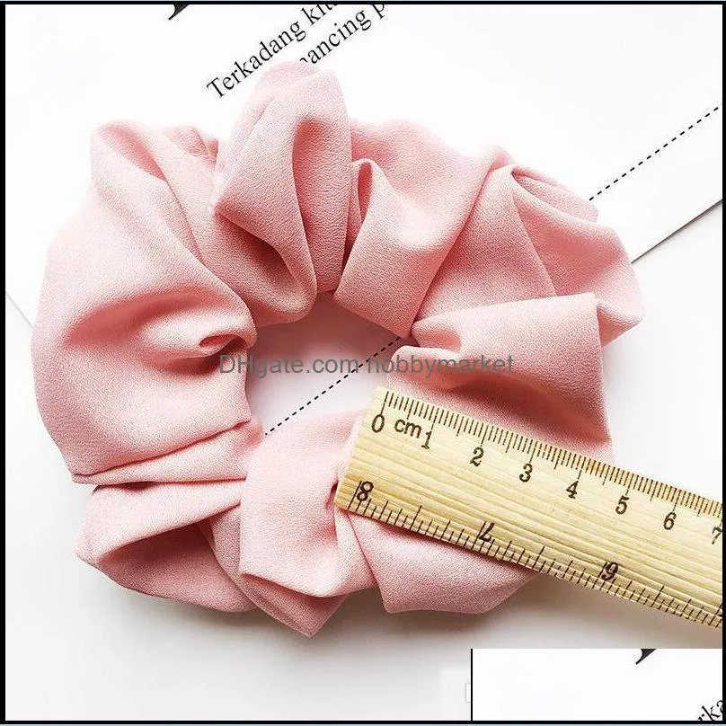 30pcs Girl Hair Scrunchy Ring Elastic Chiffon Hairbands Head Band Ponytail Holder Pure Color Sports Hair Scrunchies Soft Tie