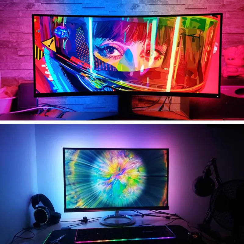 DIY USB LED Strip Ambient Controller For HDTV Computer Monitor Backlight PC Dream Screen Light Box Addressable Rgb Strips For Room 5V From Anywong 18.53 DHgate.Com