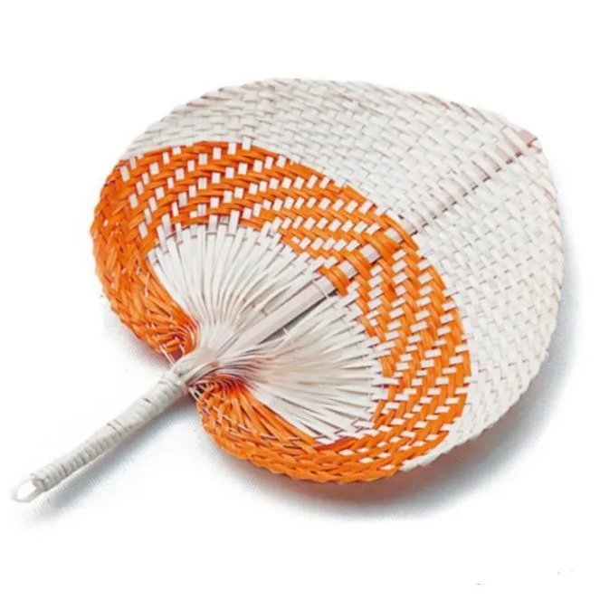 Colorful Woven Straw Bamboo Hand Fan Favor Party Baby Environmental Protection Mosquito Repellent Fans For Summer Wedding Gift SN6121