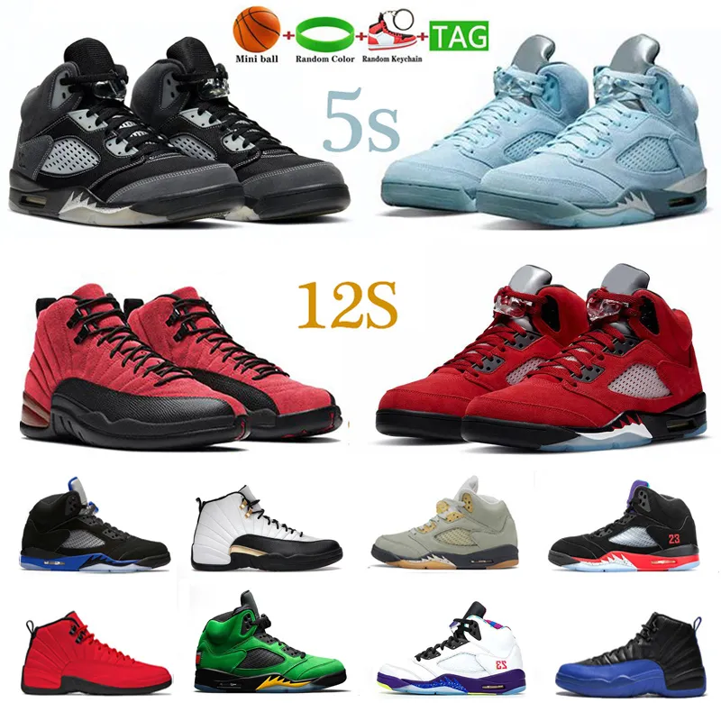 Men Basketball Shoes 5s Fire Red International Flight 12s Stone Blue University Gold winterized mens trainers