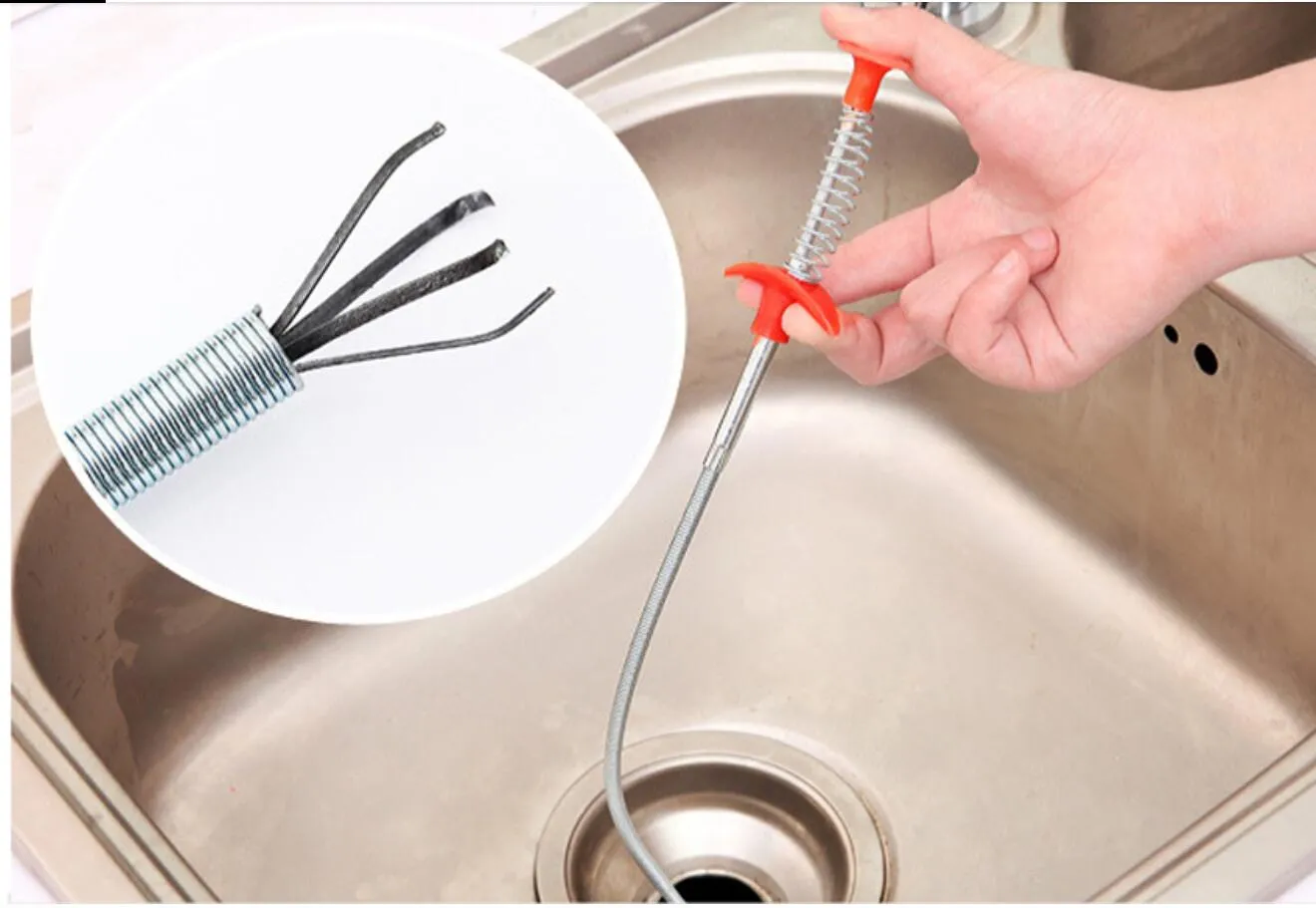 24.4 Inch Spring Pipe Dredging Tools, Drain Snake, Drain Cleaner Sticks Clog  Remover Deep Fryer Cleaning Tools Household For Kitchen Sink From  Beautylife88, $7.17