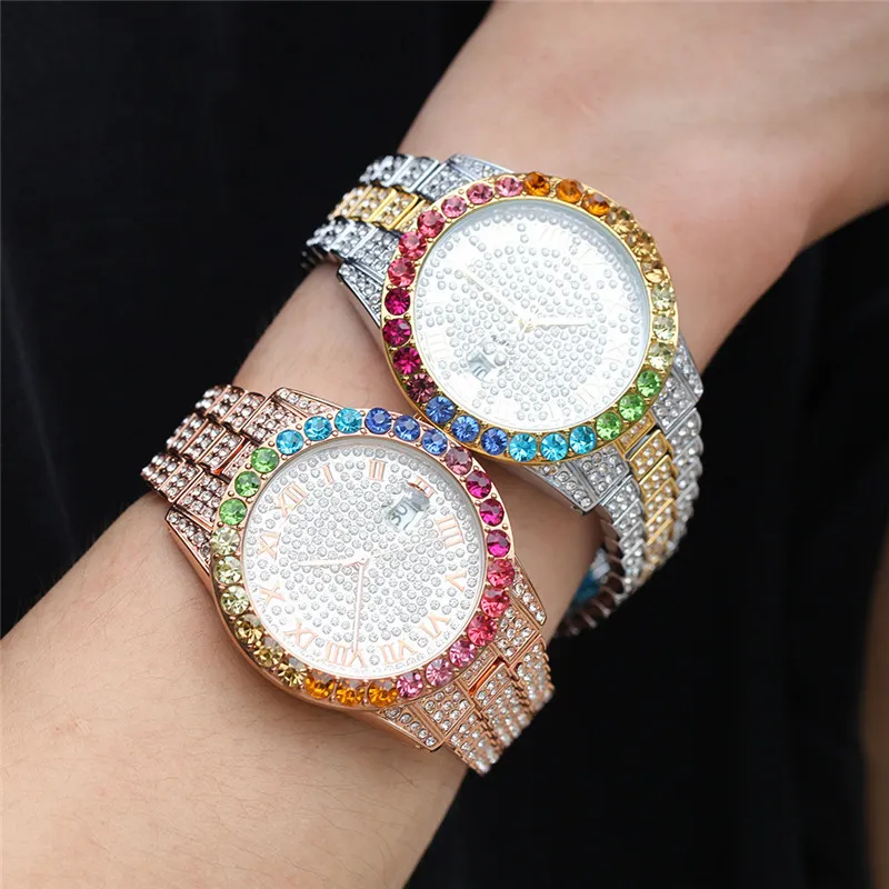 Hot Trendy Mens Mode Hip Hop Horloge Sieraden Diamond Ice Out