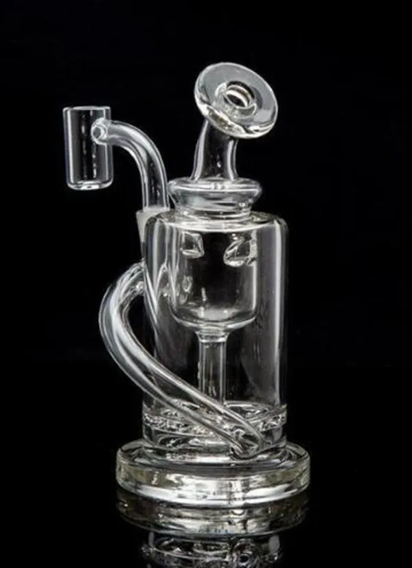 6.3inchs Waterpijpen Recycler Booreilanden Kleine Bong Dikke glazen Waterpijpen Pijp Met 10mm Glas banger