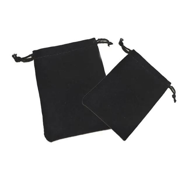 2021 Samt schwarz reine Farbe Taschen Frau Vintage Kordelzug Tasche für Geschenk DIY handgemachten Schmuck Verpackungsbeutel SCHNELLER SCHIFF