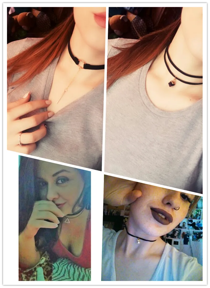 Choker In Velluto Nero Per Donna - Girocollo Gotico Regolabile Con Catenella Di Estensione, Largo 1 O 2 Cm, Idea Regalo Compleanno - 5