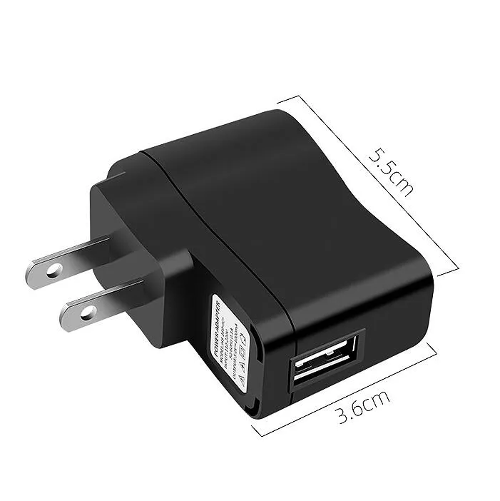 Preto US Plug AC Home Travel Viagem Carregador de Potência Adaptador 5 V 500mA adaptador para iphone 5 6 ipod MP3 MP4 cigarro eletrônico