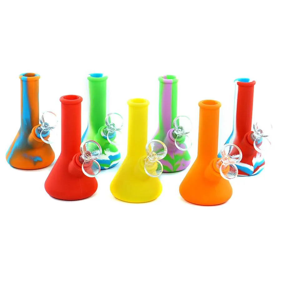 2022 new small 5 inch beaker hookah Smoker Accessories oil rig glass bongs smoking water pipes Bong Tobacco