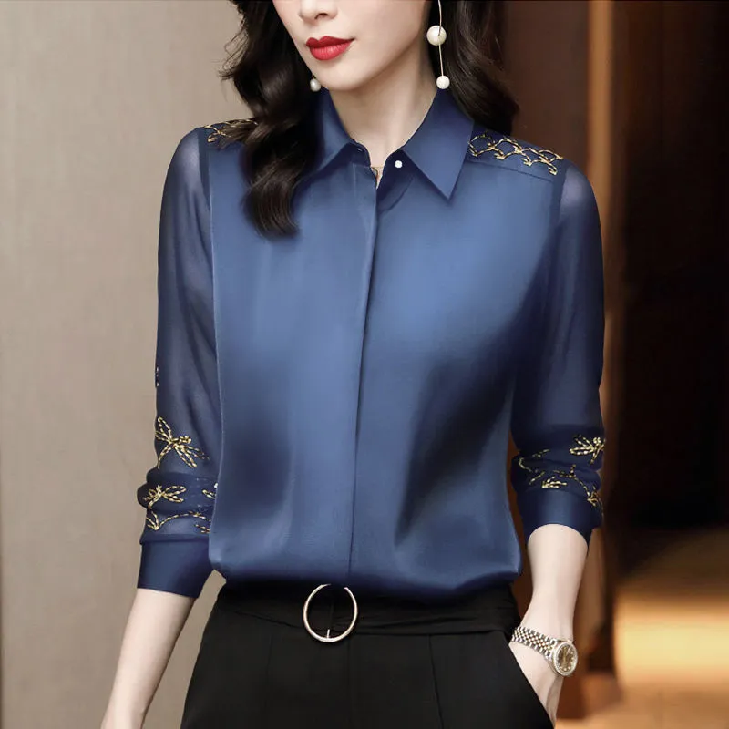 Blusas de chifon con encaje cheap