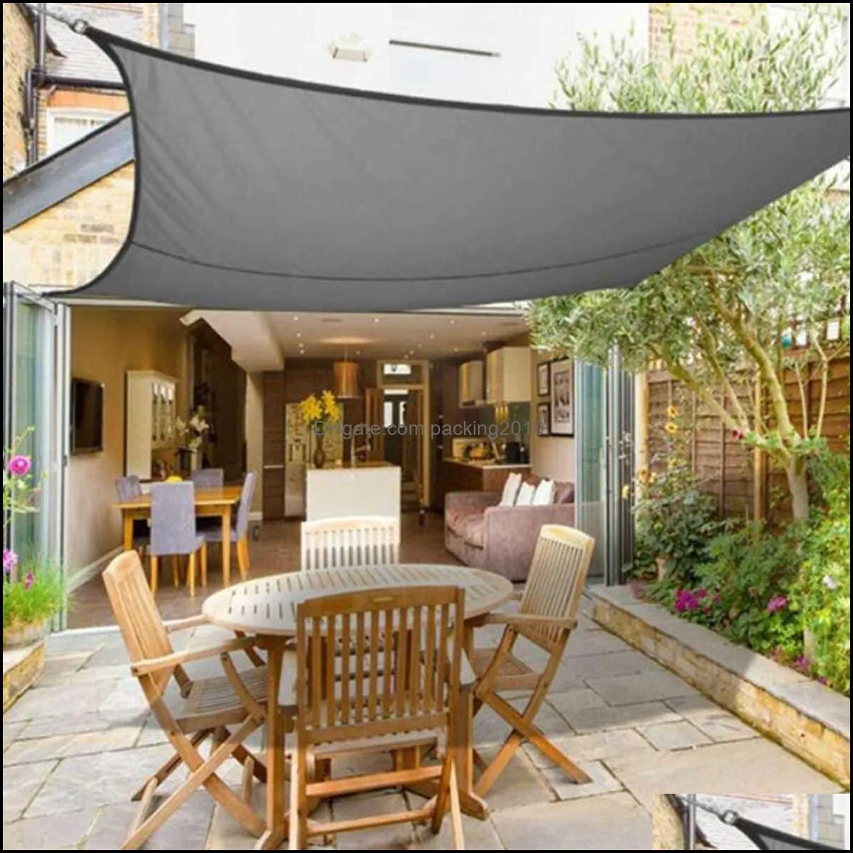 2.5x3 14 color Sun Shade Sail Outdoor Patio Lawn Pool Rectangle Cover Block Canopy Swimming Pool Cover Sunscreen Tent Waterproof X0707