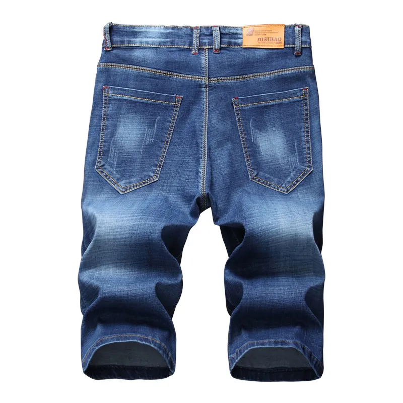 Hommes été Short Jeans bleu Denim Shorts bonne qualité hommes Stretch Jean Shorts Slim décontracté court Jeans broderie hommes jeans