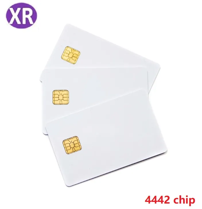 Xiruoer 1000 pz ISO7816 Contatto IC Card 4442 Chip PVC Smart IC Card per il controllo degli accessi FM4442 Chip Card per stampante Zebra Stampante a getto d'inchiostro