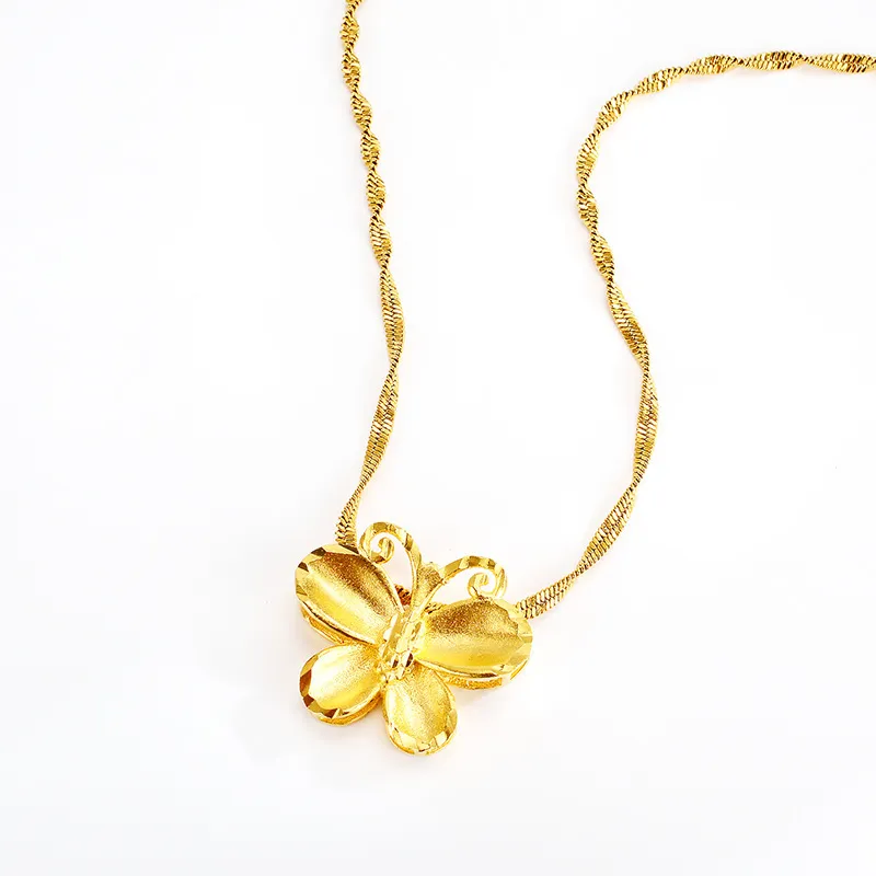 24k gold butterfly necklace – BH jewelry