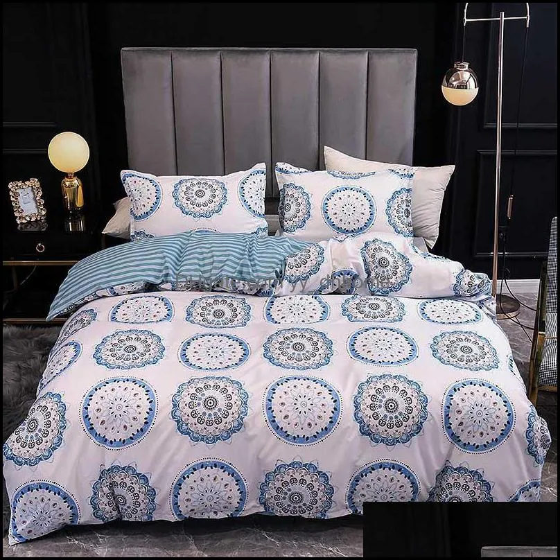 Bedding Sets 3pcs Marble Duvets And Luxury Bedspreads Quality Bed Set For Home Soft Cover Feather Double Linen Cotton