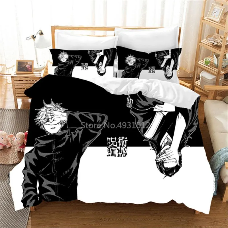 公式半額 寝具セットjujutsu Kaisenセット日本有名なアニメ布団カバー掛け布団ベッドリネンツインクイーンキングシングルサイズドロップギフト お買い得販売中 Www Care7 Org