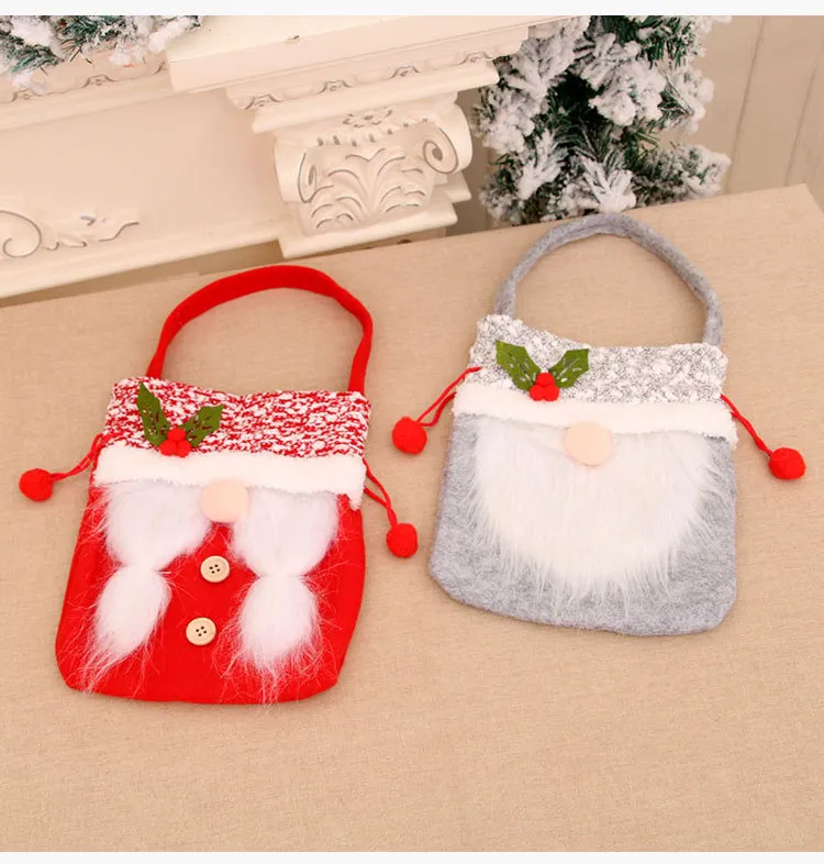 Drawstring Christmas Faceless Doll Gift Storage Cinch Bag Handmade Candies  Candy Bags