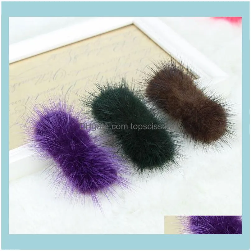 Korean Style High-end Bangs Clip Bow Side Fur Hairpin Hair Accessories1