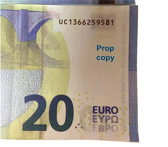 Prop euro 20 parti levererar falska pengar film pengar billetter spel samling och gåvor hem dekoration spel token faux billet euro369067616t6k