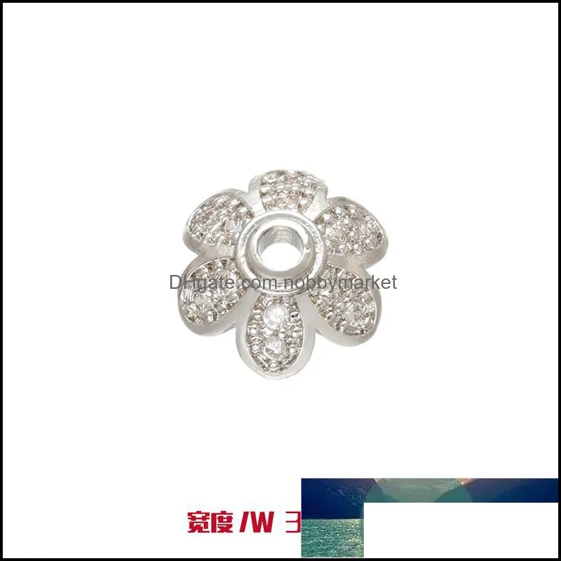 ZHUKOU CZ crystal gold/silver color flower bead caps for jewelry making big/Medium/small bead cap findings end caps model:VH20 Factory price expert design