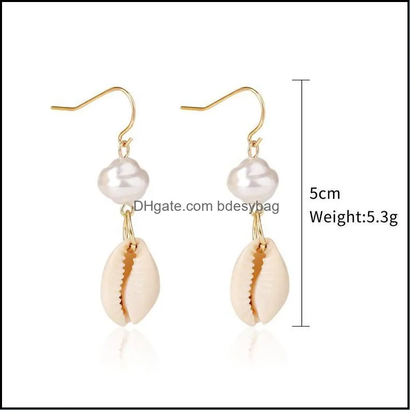 Bohemia Shell earrings women shell stud earrings dangle chandelier summer beach fashion jewelry will and andy jewelry