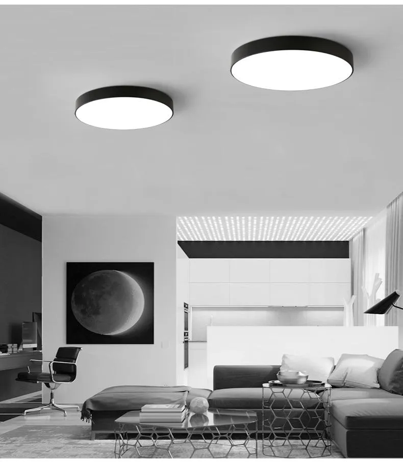 LED Tavan Işıkları Luminaria Tavan Lambası Yuvarlak Basit Dekorasyon Armatürleri Çalışma Yemek Odası Ev Aydınlatma Yatak Odası Yüksek 8