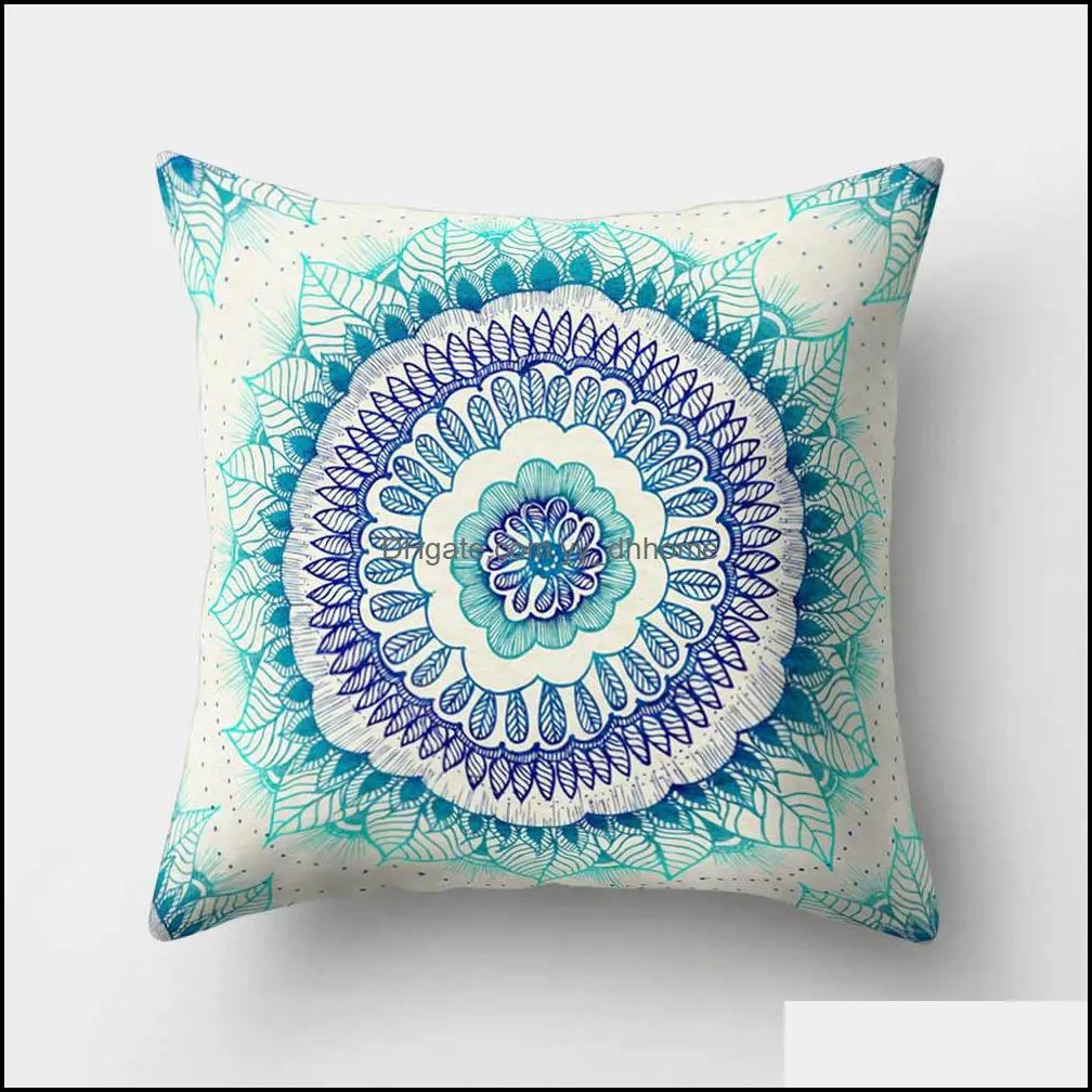 Bohemian Boho Cover Decorative Pillowcase Floral Cushion Pillow Case 45*45cm Neck Travel Sofa Throw Pillow Cover