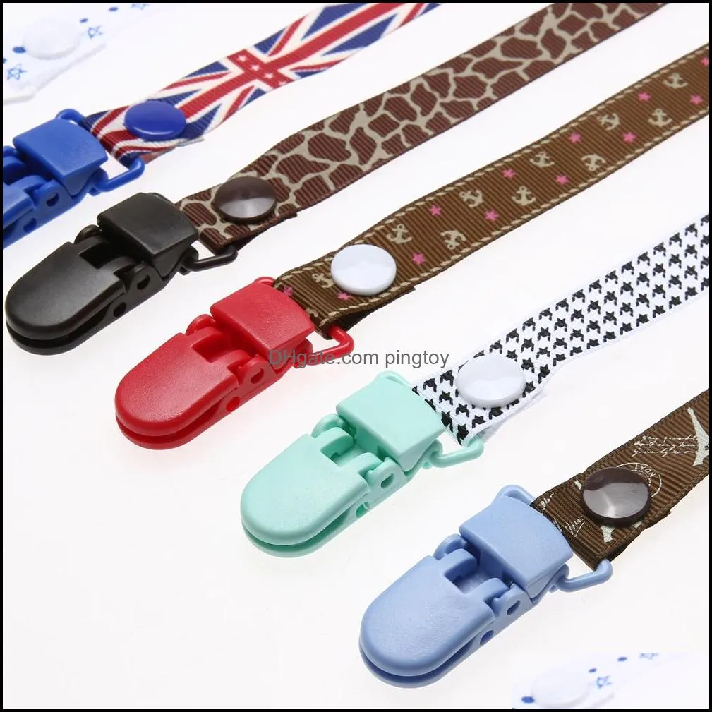 Baby Pacifier Clips Dummy Pacifier Chain Clip Soother Holder Nipple Strap for Infant Feeding Random Color