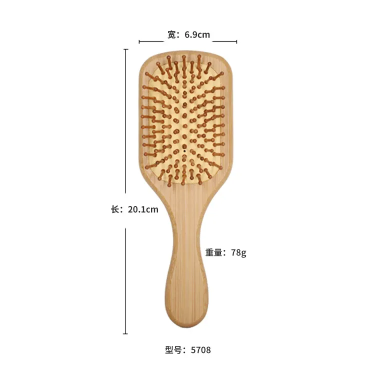 Wood Hair Comb Bamboo Airbag Massage Comb Carbonized Solid Wood Bamboo Cushion Anti-static Hair Brush Comb