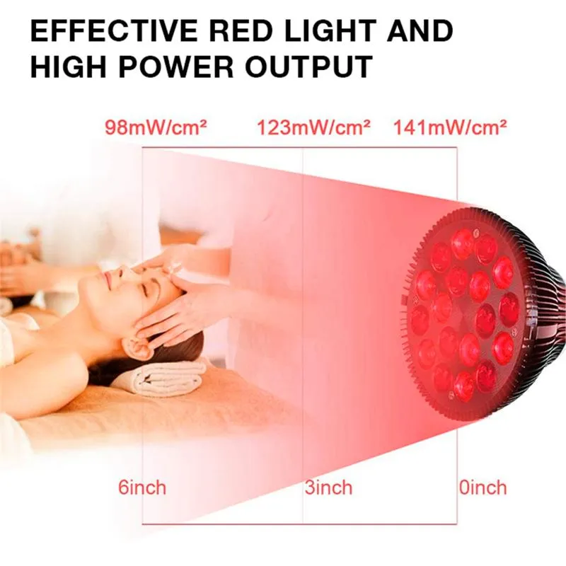 Novità Illuminazione Lampada per terapia a luce rossa 54W LED a infrarossi 850nm 660nm Cicatrice morbida Trattamento per la rimozione delle rughe Acne