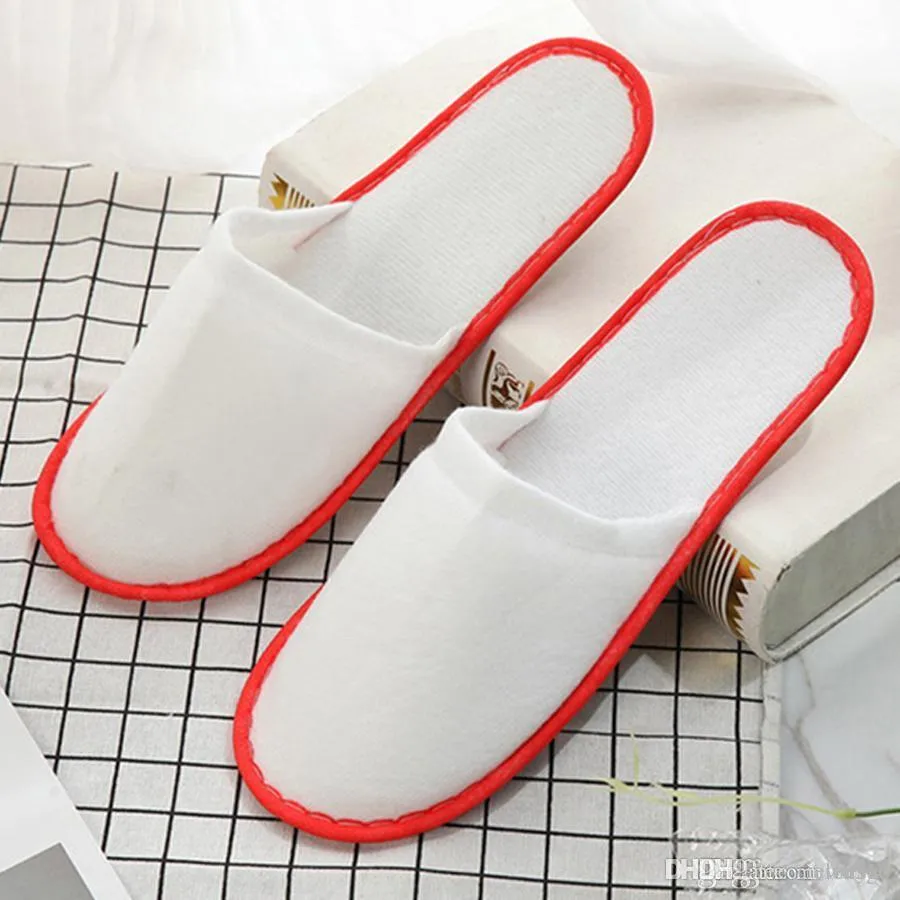 Wholesale Travel Hotel SPA Anti-slip Disposable Slippers Home Guest Shoes Multi-colors Breathable Soft Disposable Slippers XDH0606 T03