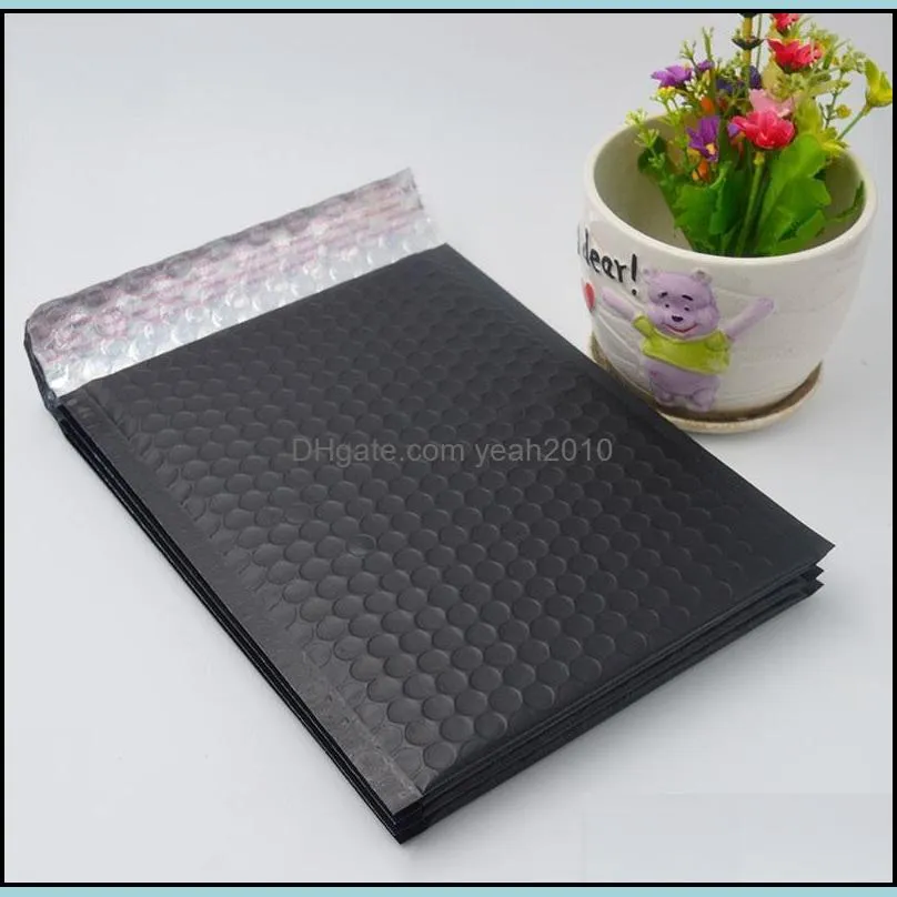 Gift Wrap 10pcs/lot Arrival Matte Black Foil Bubble Mailers Metal Plastic Padded Envelope Bags Mailing Large